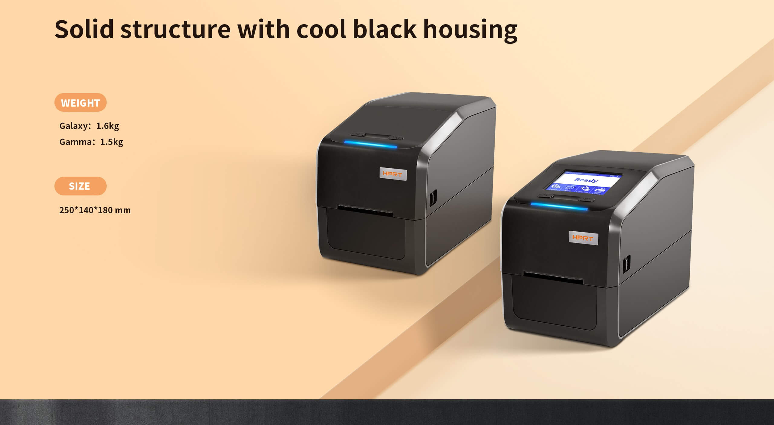 Solid structure rugged barcode printer